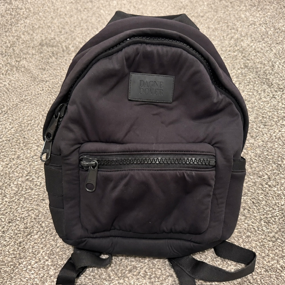 Dagne Dover Dakota Small Black Neoprene Backpack Minimalist Athleisure Travel